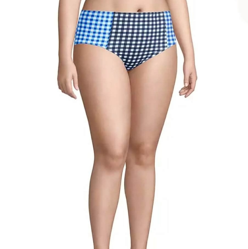 Draper James/ lands End high waisted women's bikini gingham bottom-NWTS-sz 22W